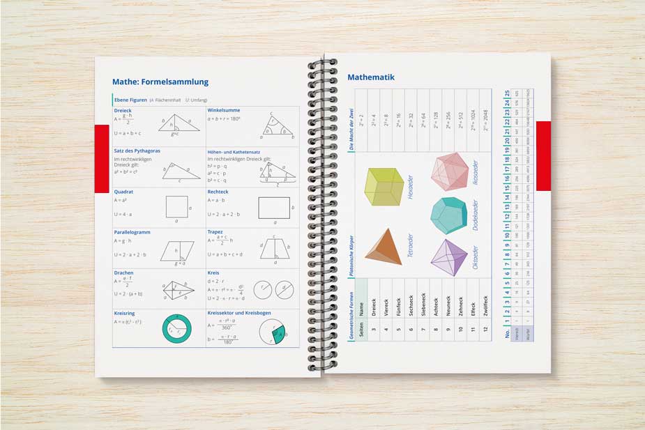 Farbseiten in Schulplaner und Lerntagebuch