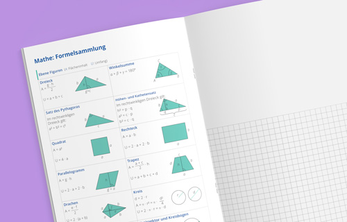 Individuell für die Schule erstelltes Schulheft für den Mathematik-Unterricht